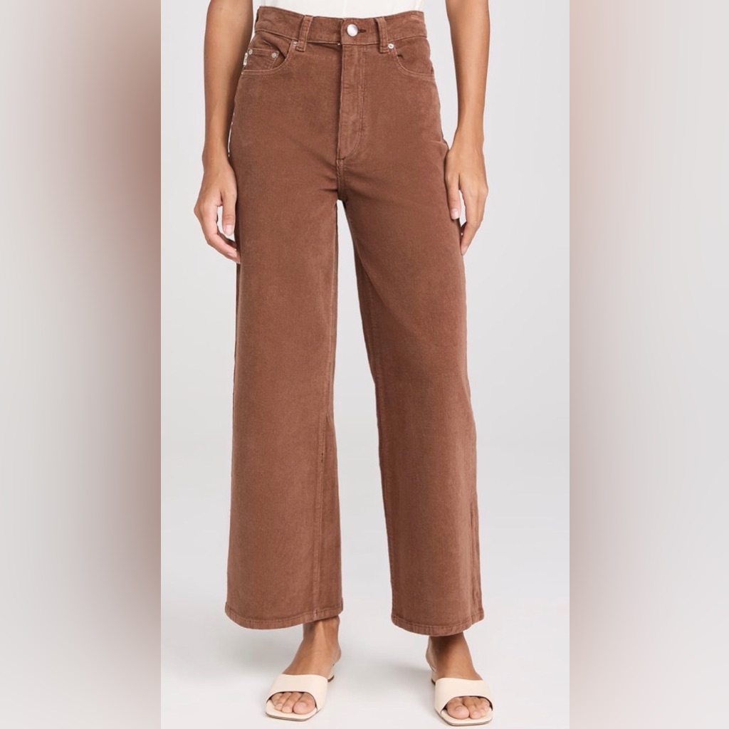 Dl1961 Hepburn Wide Leg Ankle Brown Corduroy Pants